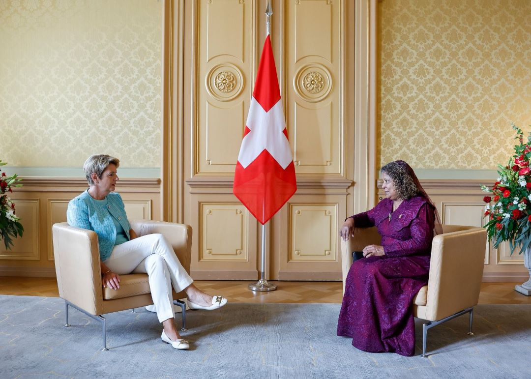 Non–Resident Ambassador of Maldives to Switzerland, Dr. Salma Rasheed presents Letter of Credence to the President of Swiss Confederation, Karin Keller-Sutter