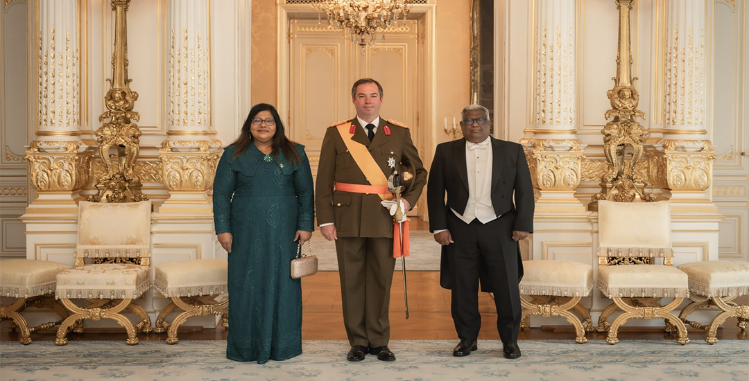 Non – Resident Ambassador of Maldives to Luxembourg, Geela Ali, presents her Letters of Credence to the Hereditary Grand Duke Guillaume  of Luxembourg