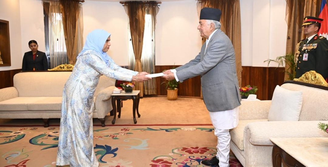 Non- Resident Ambassador of Maldives to Nepal Presents Letters of Credence to the President of Nepal